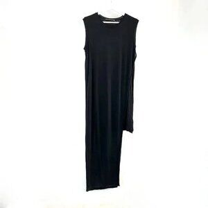 Acne Studios Ordelia Black Tencel Asymmetrical Tank Dress